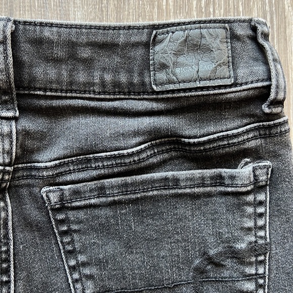 American Eagle Black Lace Denim Shorts Size 0 - Picture 8 of 10